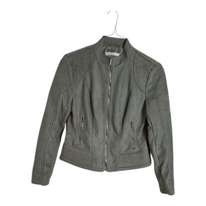 BB Dakota Faux Suede Bomber Jacket Grey M